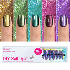 Jofay Fashion cat eye press-on nails in short square style for salon-like nails at home.