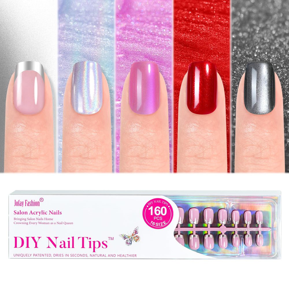 Jofay Fashion chrome French tip nails with durable salon finish for everyday use