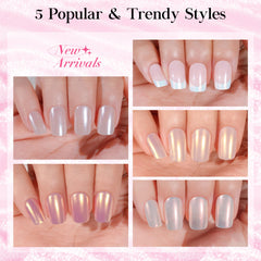 Jofay Fashion pearl-detail nails with glossy finish ideal for versatile styling.