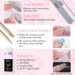 Jofay Fashion press-on nails kit nail file for shaping and precision
