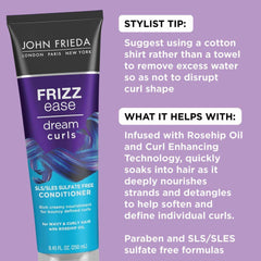 Hands applying conditioner to curly hair for smoother detangling.