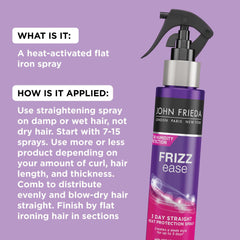 Heat-activated John Frieda Frizz Ease 3 Day Straight protection during styling
