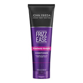 John Frieda Frizz Ease Flawlessly Straight Conditioner bottle highlighting keratin for smooth hair