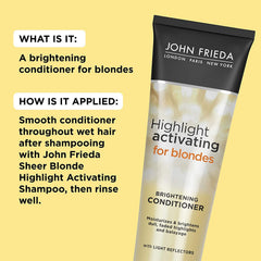 John Frieda conditioner liquid pour shows Light Enhancers softening porous strands