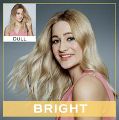 John Frieda Go Blonder lather demonstrates moisturizing foam for softer hair.