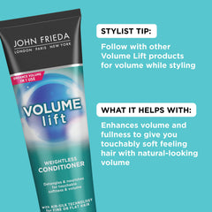 John Frieda Volume Lift conditioner applied to mid-lengths for lift