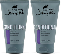 Johnny B. conditional conditioner pack of two bottles on display for easy shopping
