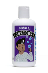 Johnny B Juniors shampoo bottle front showing gentle formula for hair and skin