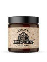 Johnny Slicks Oil Based Pomade jar front for easy styling and classic hold