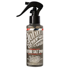 Johnnys Chop Shop Trigger Happy salt spray bottle close up for textured hair.