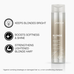 Joico Blonde Life brightening shampoo lather close-up emphasizing rich foam.