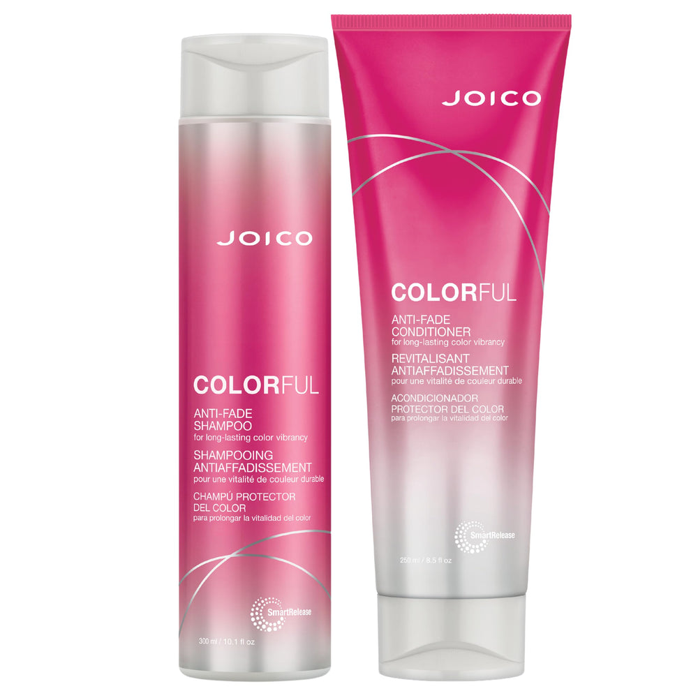 Joico Colorful Anti-Fade Shampoo bottle highlighting color protection and gentle cleansing