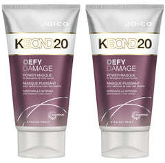 Joico Defy Damage KBOND20 Power Masque bottle shows color-safe hydration and bond rebuilding.