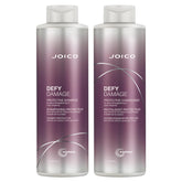 Joico Defy Damage shampoo bottle, 33 oz, highlighting color protection for vibrant hair.