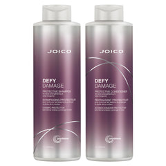 Joico Defy Damage shampoo bottle, 33 oz, highlighting color protection for vibrant hair.