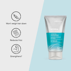 Joico HydraSplash Gelee Masque bottle closeup — lightweight texture glides through delicate strands