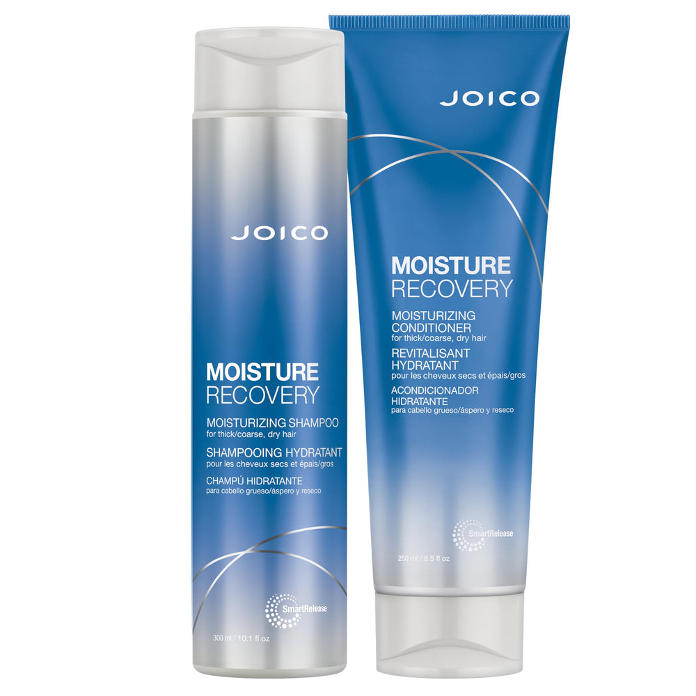 Joico Moisture Recovery shampoo bottle delivering deep hydration for dry, thirsty hair