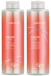 Joico YouthLock shampoo bottle pour highlights gentle cleansing for smoother hair