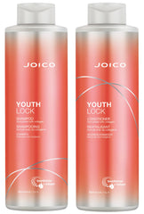 Joico YouthLock shampoo bottle pour highlights gentle cleansing for smoother hair