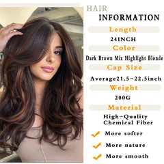 Jolelyne curtain bangs wig ombre, side view, flattering volume.