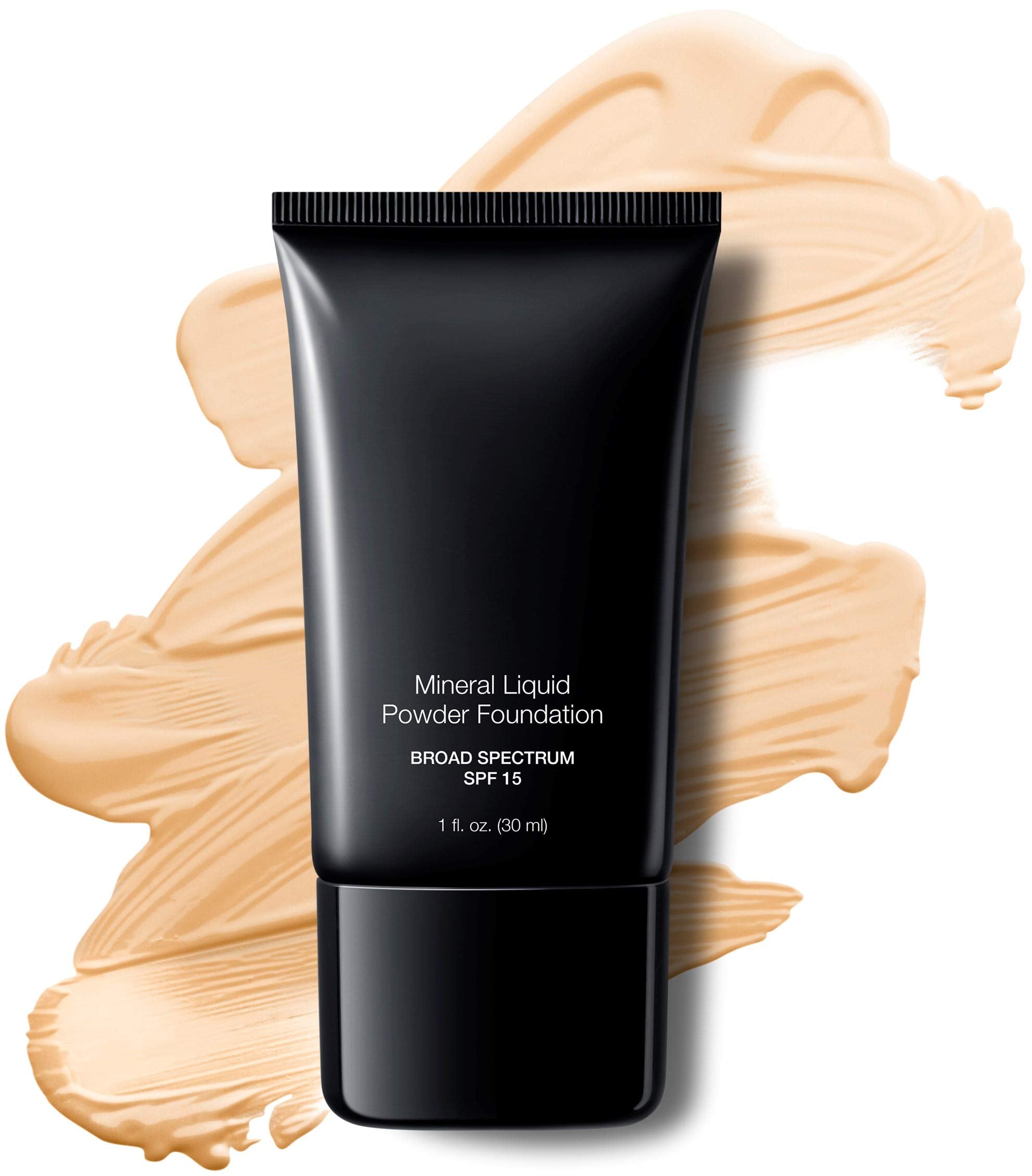 Jolie Mineral Liquid Powder Foundation SPF 15 bottle shows lightweight, breathable coverage for all skin types.