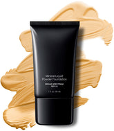 Jolie Mineral Liquid Powder Foundation Vanilla Cream bottle for smooth, even coverage.