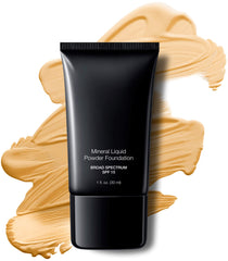 Jolie Mineral Liquid Powder Foundation Vanilla Cream bottle for smooth, even coverage.