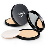Jolie Mineral Powder Foundation with sponge demonstrates translucent to full coverage for a luminous finish.
