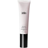 JOLIE Mineral Sheer Tint SPF 20 bottle application shows light hydration and coverage.