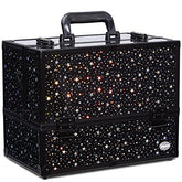 Joligrace makeup case with 6 trays and star pattern for organized beauty on the go.