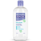 JONZAC Eau Thermale micellar water bottle closeup showing hydrating formula for sensitive skin