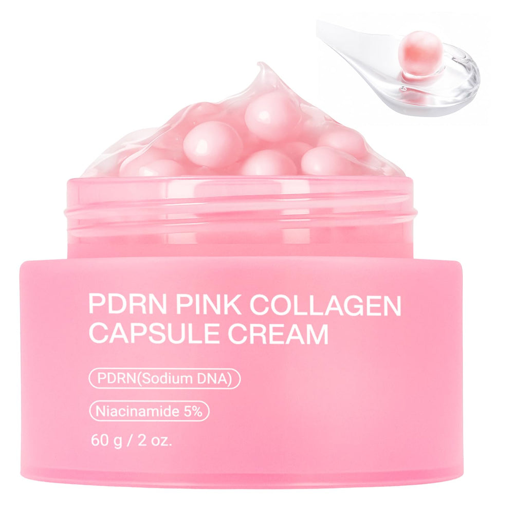 Jorceray PDRN Pink Capsule Cream jar showing dual-texture hydration options