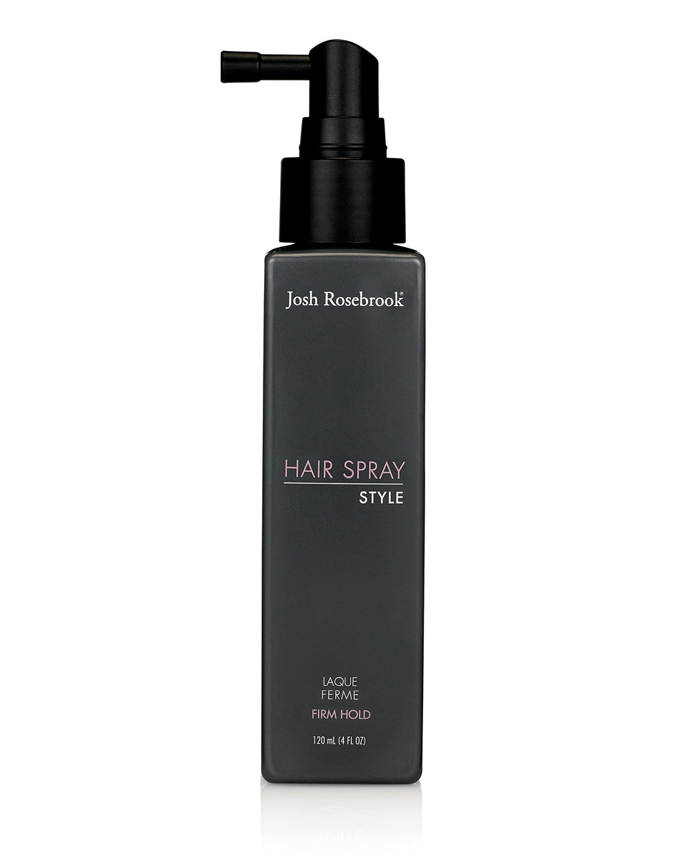 Josh Rosebrook Hair Spray Firm Hold bottle shows invisible hold for natural movement