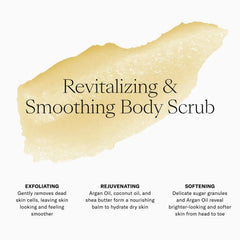Josie Maran scrub jar highlights coconut oil for intense moisture
