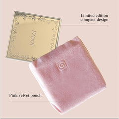 Close-up of Jouer Soft Focus Hydrate Set Powder texture showing silky, talc-free formula.