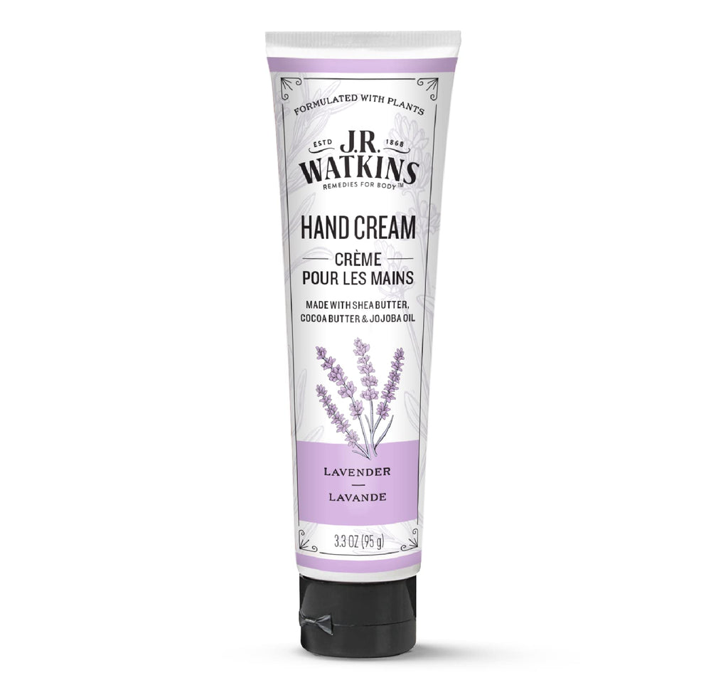 J.R. Watkins Lavender Hand Cream bottle with soothing aroma and daily hydration.