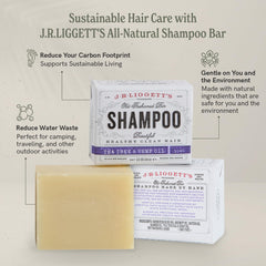 Hands using J.R.LIGGETT'S Tea Tree Bar during wash for cleansing.