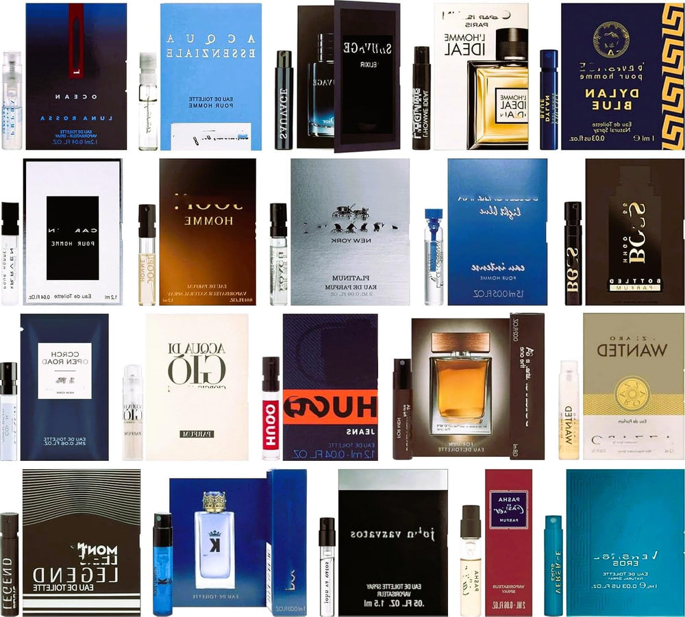JRoBeauty men's fragrance sampler set, ideal for travel and daily scent variety.