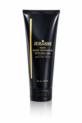 JS SLOANE high-definition styling gel bottle back view for durable hold.