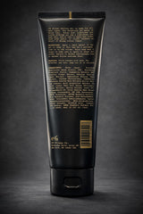 JS SLOANE gel on hair for slick-back style with high gloss finish.