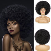 JSDshine soft Afro wig with bangs for natural daily wear.