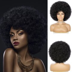 JSDshine soft Afro wig with bangs for natural daily wear.