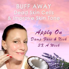 JSFA Sugar Scrub in hand during use for smoothing and moisturizing