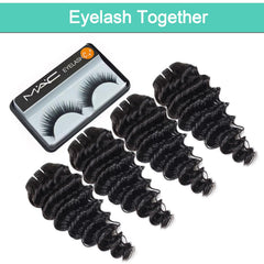 JTdebade Deep Wave bundles natural black color ready for dye or styling.