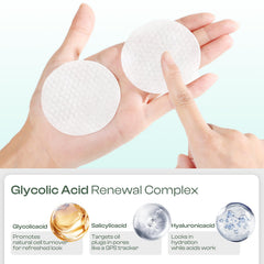 Jtopyrt Glycolic Pads textured side exfoliates impurities