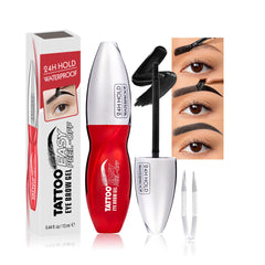 JUAAZIN ash-black brow tint bottle showing long-lasting color for at-home use.
