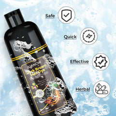 JUANCHI Gray hair coverage with natural-looking dark brown shade.