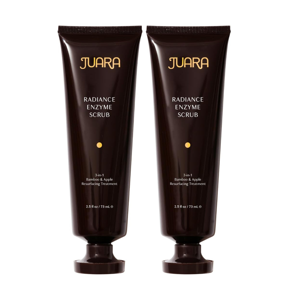 Juara Radiance Enzyme Scrub with apple enzymes brightens and smooths skin.