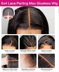 JUBOTIN wig shows bleached knots and invisible melt skin for a seamless look.