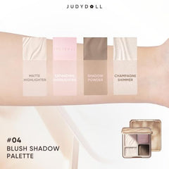 Judydoll all-in-one-face-palette with built-in highlighters and contour for quick looks